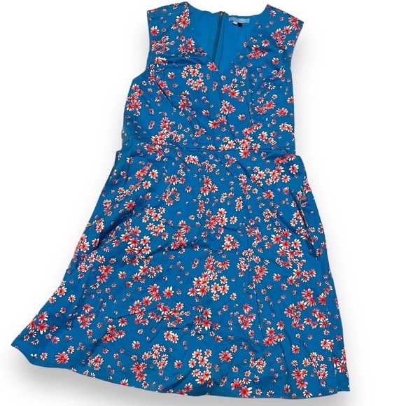 Draper James Blue Floral Dress Size 12 ASO Ginger Zee Good Morning America Celeb - Picture 2 of 10
